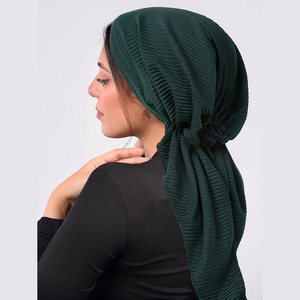 Hijab Turbante Lungo in Tinta Unita per Donne Musulmane con Lacci Lunghi in Poliestere Traspirante ed Elastico - Product Image 3