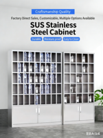 Armoire de rangement multi-portes en acier inoxydable 304 à 30 compartiments pour gobelets d'eau des employés, idéale pour l'atelier