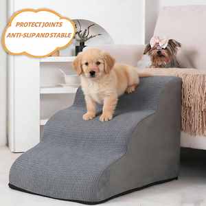 <span class=keywords><strong>Rampe</strong></span> réglable à 3 marches <span class=keywords><strong>pour</strong></span> chiens et chats avec design en mousse antidérapante pliable <span class=keywords><strong>pour</strong></span> petits animaux âgés - Lavable et facile à utiliser - Product Image 3