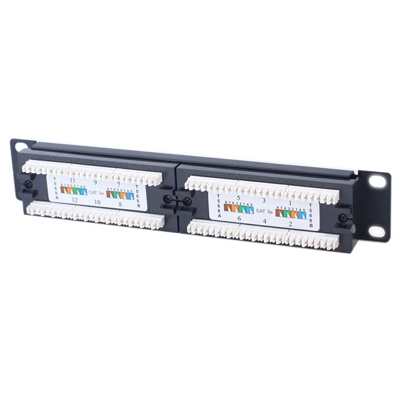 10"1U UTP patch panel 12 Ports UTP rack mount cat6 cat5e patch panel