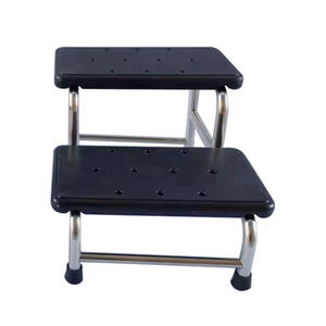 Taburete de Acero Inoxidable Medco, de Una y Dos Capas, para Exámenes Médicos, con Superficie de ABS, en Blanco y Negro - Product Image 4