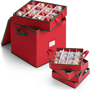 Caja de almacenamiento <span class=keywords><strong>para</strong></span> adornos navideños, organizador de decoración navideña, cierre con cremallera, 4 bandejas extraíbles, Oxford 600D - Product Image 1