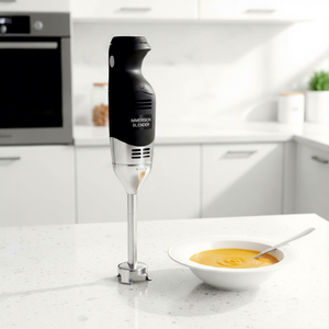 Mixeur plongeant électrique portable de style mini, prix d'usine, 220W, moteur en cuivre, lame en acier inoxydable, bol de mélange anti-éclaboussures - Product Image 1