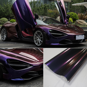 ฟิล์มติด<span class=keywords><strong>รถ</strong></span>ยนต์แบบเปลี่ยนสีได้ 1.52*18 เมตร ป้องกันรอยขีดข่วน ป้องกันรังสียูวี สีแดงม่วงไล่เฉดแบบเปลี่ยนสีได้  พร้อมแผ่นรอง PET - Product Image 4