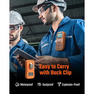 Détecteur de gaz Toptes Guard-156 4 pour H2S CO LEL O2, alimenté par batterie, avec modes d'alarme, orange - Product Image 5