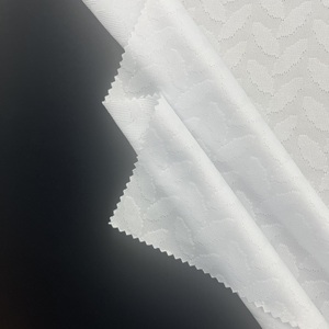Tessuto in <span class=keywords><strong>maglia</strong></span> jacquard a foglie in poliestere bianco, ad asciugatura rapida e traspirante per abbigliamento sportivo, activewear, maglie da <span class=keywords><strong>calcio</strong></span> e tessuti per la casa - Product Image 5