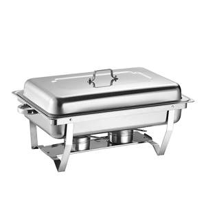 وعاء تسخين يعمل بالكحول الأكثر مبيعًا من الفولاذ المقاوم للصدأ بسعة 9 لتر مع غطاء موقد لتدفئة الطعام، مناسب لبوفيه الفنادق ولوازم المطاعم - Product Image 3