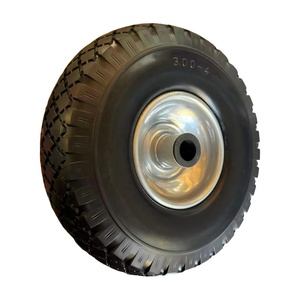Nouvelle <span class=keywords><strong>roue</strong></span> en mousse PU pleine STONE 10'' avec pneu anti-crevaison 3.00-4, trou de 20 mm, jante argentée et roulement à billes pour chariot de jardin, chariot à main, <span class=keywords><strong>brouette</strong></span> - Product Image 1