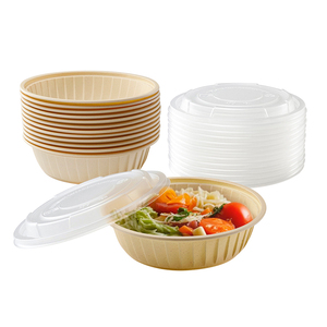 กล่องอาหารย่อยสลายได้ทางชีวภาพ 1 และ 2 ช่อง แบบฝาพับ สำหรับใส่อาหารกลางวัน ใช้กับไมโครเวฟได้ แบบใช้แล้วทิ้ง ขนาด 16 ออนซ์ พร้อมฝาปิด สำหรับร้านอาหาร - Product Image 4