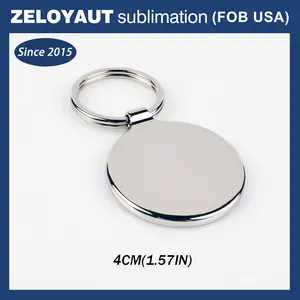 FOB USA Only High Quality Cheap Price Custom Logo Stainless Steel Blank Round Shape Metal Keychain Sublimation Blanks Keychains