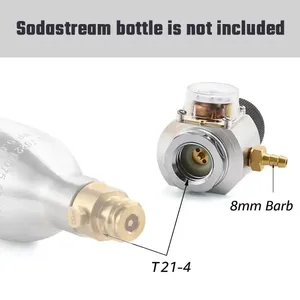 Mini régulateur de <span class=keywords><strong>gaz</strong></span> de CO2, 0-90psi, chargeur de fût avec Valve de dégagement pour Sodastream T21 * 4, fût de bière - Product Image 4