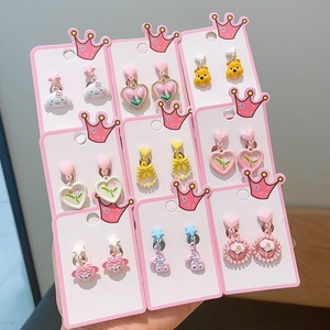 Pendientes de Clip con Diseño de Flor de Cobre para Niñas, sin Perforación, Lindos y Divertidos, Joyería Infantil - Product Image 1