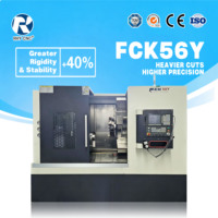 Promotion FCK56Y Tour CNC à axe Y robuste à banc incliné horizontal, mandrin hydraulique, contre-porteuse, commande GSK, pour usinage industriel du métal