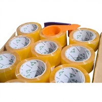 Ruban adhésif transparent en acrylique pour scellage de cartons, matériau BOPP, épaisseur 50 microns, simple face, grand rouleau, livraison express, emballage en boîte complète