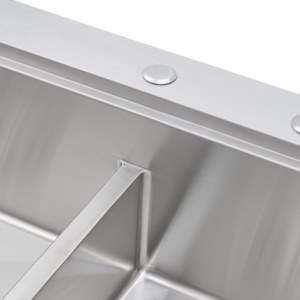 Fregadero Doble <span class=keywords><strong>de</strong></span> <span class=keywords><strong>Cocina</strong></span> <span class=keywords><strong>de</strong></span> Gran Capacidad <span class=keywords><strong>de</strong></span> Acero Inoxidable 304 para el Hogar, Lavado y Enjuague con Escurridor - Product Image 6