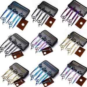 Kit de Tijeras de Peluquería Canina KingHon, con Punta Redonda de Seguridad, de Acero Inoxidable, para Recortar y Adelgazar el Pelo de Mascotas, con Tijeras Rectas y Curvas - Product Image 6