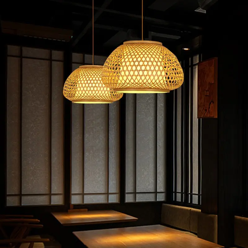 Handmade Bamboo Pendant Lights Chandelier For Restaurant Living Room Dining Room