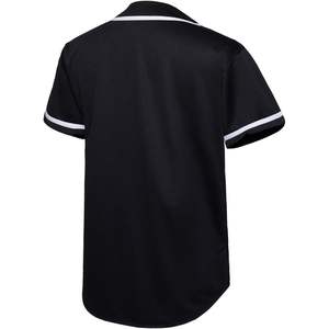 Maillot de baseball Ealer pour homme, manches courtes, coupe classique, chemise de sport noire boutonnée avec bordure blanche pour le baseball et les occasions décontractées - Product Image 2