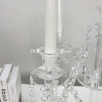 Décoration de fête, candélabre transparent à 4 têtes, centre de table pour mariage, décorations de table, support de bougie