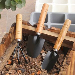 Ensemble de jardinage en trois pièces, petite pelle pour la plantation à domicile, outils pour desserrer la terre, outils durables à manche en bois - Product Image 4