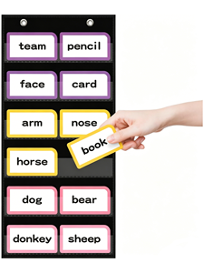 Tableau de classement standard à 6 poches, transparent, pour les cours des enseignants en classe ou à domicile, compatible avec les cartes de mots standard - Product Image 1
