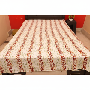 Drap de lit Queen Size de style bohème de luxe Design géométrique Couverture en coton Suzani Techniques de mariage Cadeau d'hôtel élégant pour un usage domestique - Product Image 1