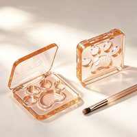 Palette de fards à paupières mini carrée en PETG vide, 5 couleurs, avec des godets en forme de patte de chat mignonne, vente en gros