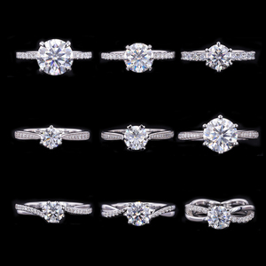 Starsgem 0.5ct 1ct 2ct 3ct Round Cut Lab Grown Diamond 10k White Gold <b>Couple</b> Engagement <b>Ring</b> - Product Image 4