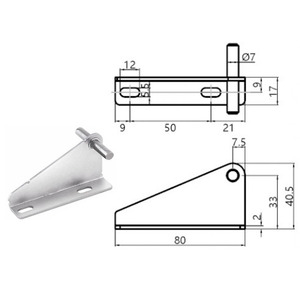 Bisagra para Puerta de Refrigerador JBDQ, 80x40.5mm, Acero Inoxidable, Comercial, Fácil Instalación - Product Image 2