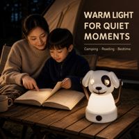 Lanterne LED en forme de chien, alimentée par 3 piles AAA, portable avec poignée, idéale pour tente, aventures en extérieur, urgences et décoration intérieure.