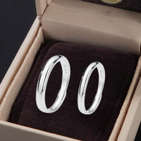 Offre Spéciale unisexe brillant givré mariage fiançailles bijoux saint valentin cadeau S999 bague de Couple en argent Sterling