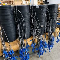 Câble de branchement FTTH intérieur GJXFH avec renfort en PRV, G657A1 G657A2, 1, 2 ou 4 fibres, câble à fibre optique non métallique
