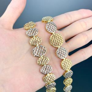 JXX Nuevo Diseño Pulsera Hueca Chapada en Oro de 14K Cadena de Eslabones Estilo Hip Hop de Moda para Hombre Principalmente Hecha de Latón - Product Image 2