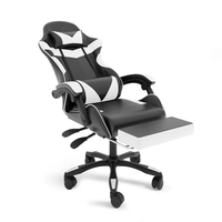 Chaise de bureau gamer pivotante en cuir rose, réglable en hauteur, avec repose-pieds, pour bureau à domicile – Meubles personnalisés et abordables