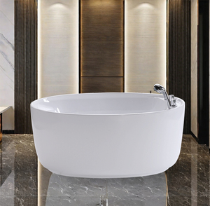 Bañera de acrílico independiente blanca moderna con forma ovalada de cabezal de <span class=keywords><strong>ducha</strong></span> para remojo de hotel, inspirada en Filipinas - Product Image 5
