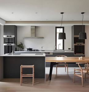 Meubles de cuisine Chine, meubles de maisons modernes et simples, design de cuisine, armoires de cuisine sur mesure, intelligentes, grises, en kit - Product Image 2