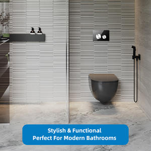 Panneau de commande de chasse d'eau <span class=keywords><strong>en</strong></span> verre noir chromé moderne à bouton-poussoir pour réservoir encastré pour <span class=keywords><strong>WC</strong></span> suspendu mural - Product Image 6