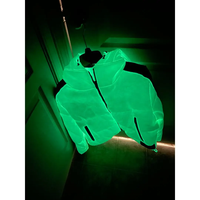 Tissu de veste de nuit à charge solaire ultraléger en nylon 20D lueur dans le tissu lumineux sombre
