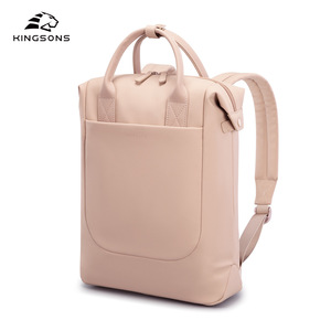 Kingsons Women's <b>Backpack</b> Pink <b>Lightweight</b> Solid Color Soft Handle Interior Zipper Pocket Leisure Travel <b>Backpack</b> - Product Image 5