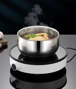 3PCs/4pcs thép không gỉ Nhà bếp bao gồm niêm phong thực phẩm container tủ lạnh tròn bát ăn trưa gấp ba bộ lưu trữ boxs - Product Image 5