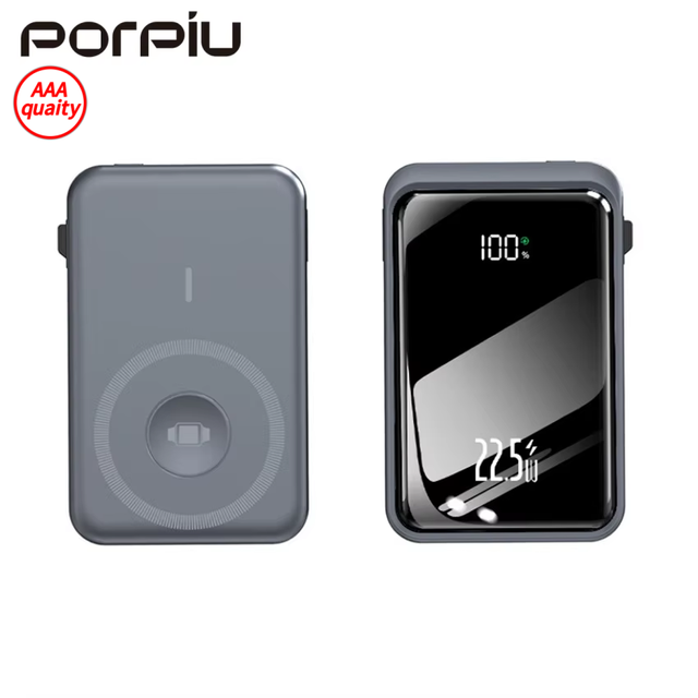 PD22.5W Super Fast Charging  Powerbank for Magnetic Wireless Power Banks LED Display Ultra Slim 10000mAh Power Bank