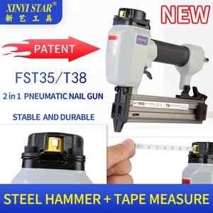 XINYI OEM FST38/T38 <span class=keywords><strong>Clavadora</strong></span> Neumática de Palma 2 en 1 <span class=keywords><strong>para</strong></span> Muebles/Palets/Zócalos/Tableros - Grapadora de Aluminio de Alta Calidad - Product Image 2