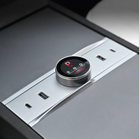 Hub de charge USB Type-C intelligent 4-en-1 pour Tesla Model Y/3, adaptateur de console centrale à charge rapide avec kit de protection de levier de vitesses
