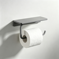 Porte-papier toilette en alliage d'aluminium usiné avec étagère de rangement, support mural personnalisé pour salle de bain, service OEM