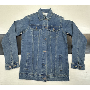 OEM không có thương hiệu bán buôn nút lên phụ nữ giản dị cổ điển rửa sạch 100% cotton Tuổi Teen ánh sáng màu xanh ngắn denim jean áo khoác phụ nữ - Product Image 6