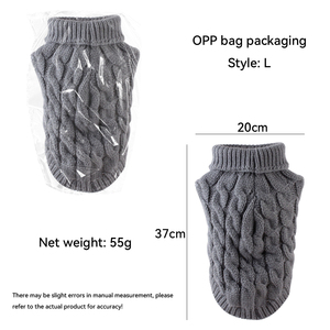 Sweater rajut hewan peliharaan, sweater nyaman musim gugur dan musim dingin, pakaian hewan peliharaan baru, warna solid putar, pakaian hangat - Product Image 4