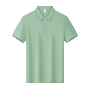 Men's Solid Color Collared Short Sleeve Polo Shirt Quick Dry Summer Wear Polyester Poplin Thin Fabric - Product Image 1