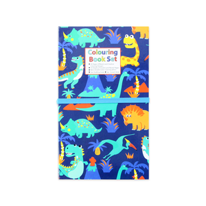 Khủng long theo chủ đề trẻ em màu cuốn sách thiết lập bù đắp in với màu bút chì & giấy nến làm từ chất lượng giấy - Product Image 1