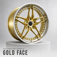 Jante automobile en alliage d'aluminium forgé deux pièces, double disque, poli miroir, électroplaqué, double cinq colonnes 4x100