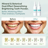Polvo Dental Blanqueador Anti-Sensible con Menta Natural, Fórmula Suave, Elimina Manchas Amarillas, Aliento Fresco, Servicio Personalizado OEM ODM